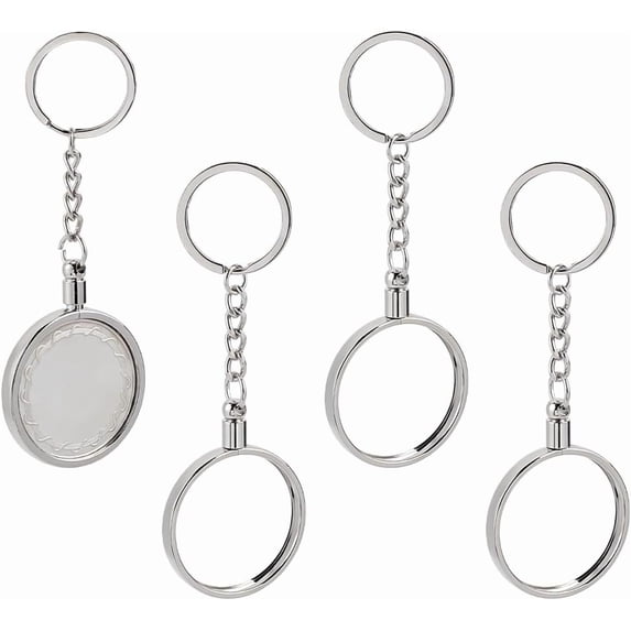 4Pcs Alloy & Iron Keychian Chain Platinum 115mm