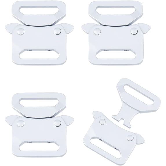 4Pcs Alloy Outdoors Cam Buckles Quick Adjust Spring Lock Buckles Non-slip Buckle for Webbing Backpack Sling Bag Straps Platinum 41.5x43x8mm Hole: 25x5.5mm