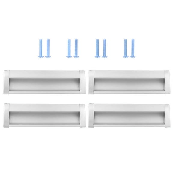 4Pcs Aluminum Alloy Concealed Drawer Pull Wardrobe Cabinet Furniture Sliding Door Handle 128mm Hole Pitch
