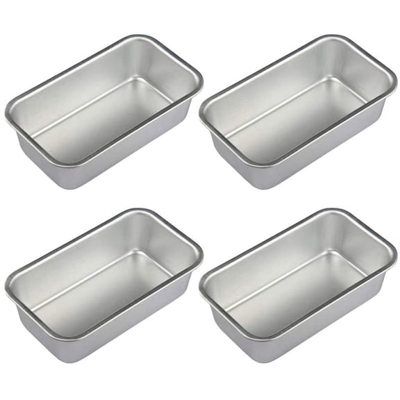 4Pcs Aluminum Alloy Loaf Tin Rectangular Non-Stick Bread Mould Bread Loaf Pans Kitchen Dining Bar Supplies