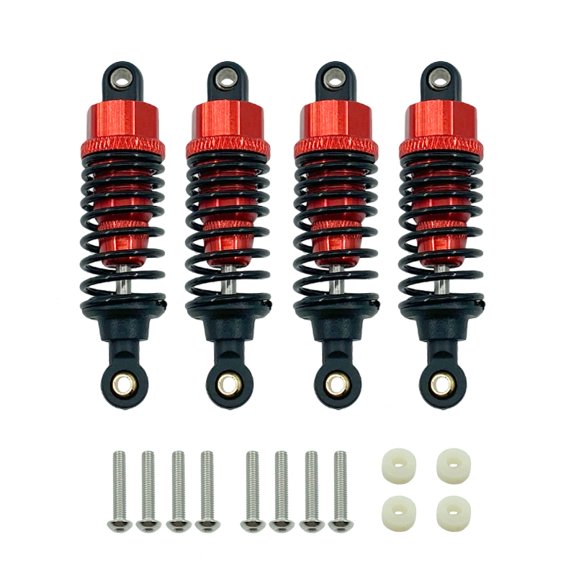 4Pcs Aluminum Alloy Shock Absorbers Damper Set for -01 TT01 -02 TT02 1/10 RC Car Upgrade Parts,Red
