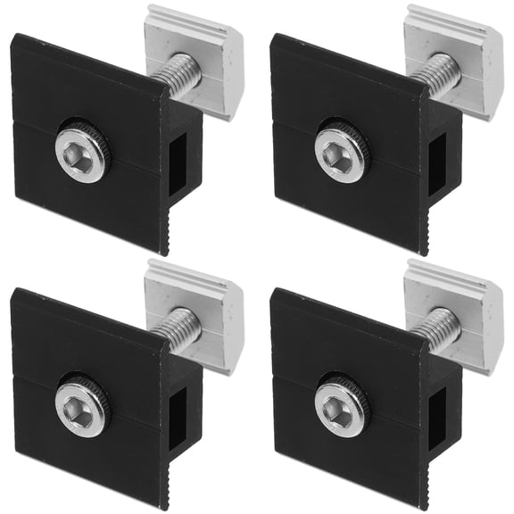 4Pcs Aluminum Solar Mid Clamp Adjustable Mid Clamp Solar Panel Mounting Roof Mount Brackets for Metal Roof Sheet Roof