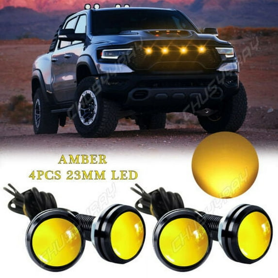 4Pcs Amber 23mm Small LED Black DOME Motorcycle-Chopper-Bobber Turn Signal Light