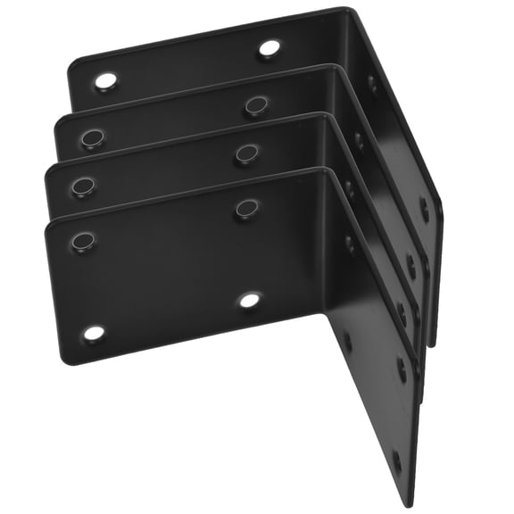 Raindrops 4-Pack Black Stainless Steel Corner Brackets for Raised Garden Beds, Wood Furniture Support and Repair Hardware