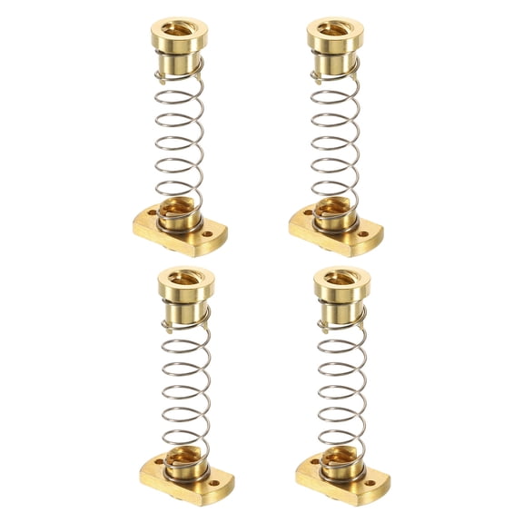 4Pcs Anti Backlash Spring Loaded Nut(2mm Pitch, 4 Start, 8mm M3 Holes)