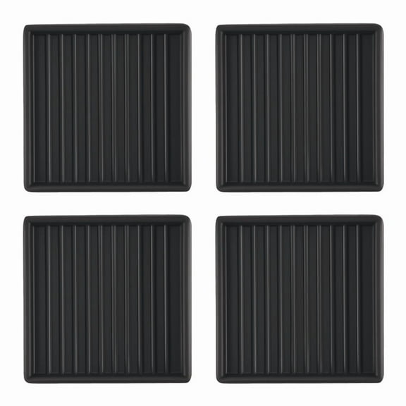 4Pcs Anti-Slip Furniture Pads- 2x2In Square Rubber Anti Skid Caster Cups, Leg Coasters-Couch, Chair, Bed Stoppers