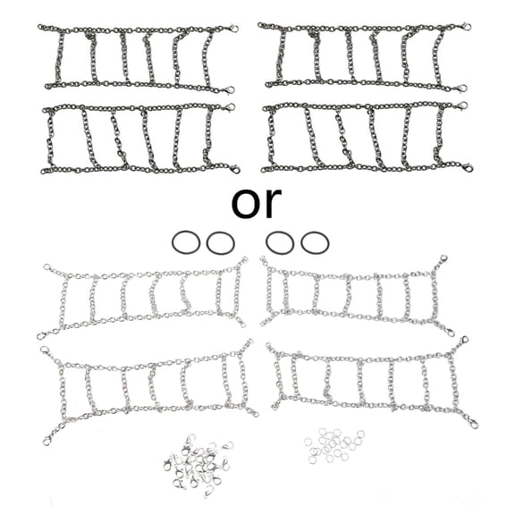 4Pcs Anti-Slip Metal Snow Chain Set for 1/12 MN86K MN86KS MN86 MN86S RC Crawler