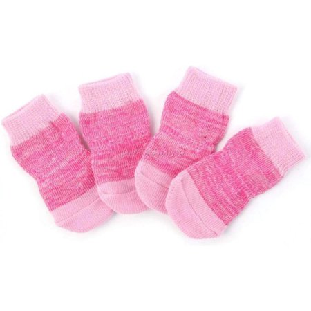 4Pcs Anti-Slip Pet Dog Socks Paw Protector Traction Control for Indoor Wear Knitted Pet Dog Socks Rubber Reinforcement