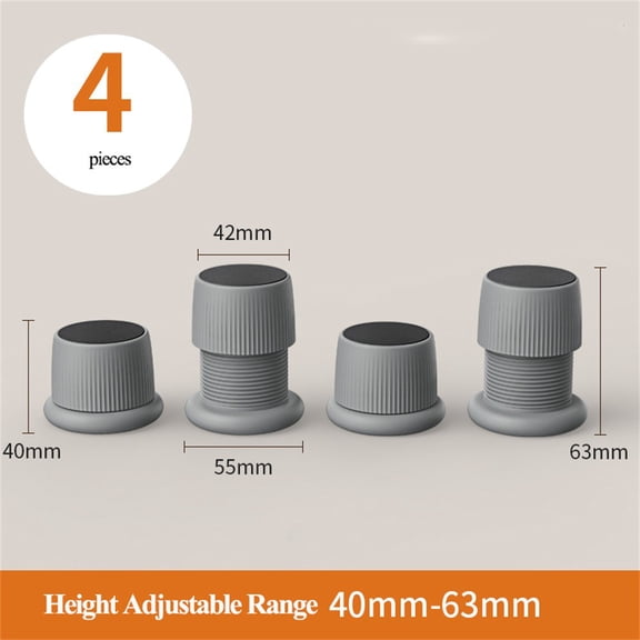 4Pcs Anti Vibration Pads Home Furniture Feet Mat Anti-Creak Bumper Self-Adhesive Threaded Rotating Lifting Furniture Height Pad