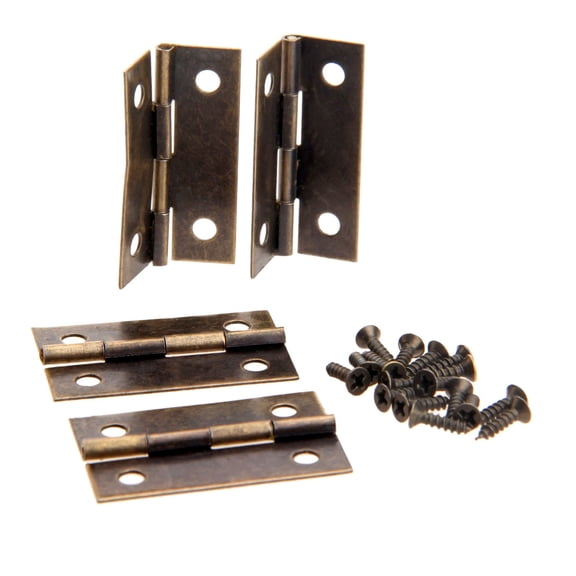 4Pcs Antique Bronze/Gold Cabinet Hinges Furniture Accessories Wood Boxes Decorative Hinge Furniture Fittings 34x22mm
