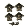 4Pcs Antique Wooden Box FourSided Foot Support Alloy Corner