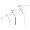 thumbnail image 1 of 4Pcs with Approx. 60° Angle Practical Short Stem Clear Home Kitchen Use Borosilicate Glass Funnels Filling Funnels Glass Funnel Set Laboratory Accessories 4PCS, 1 of 8