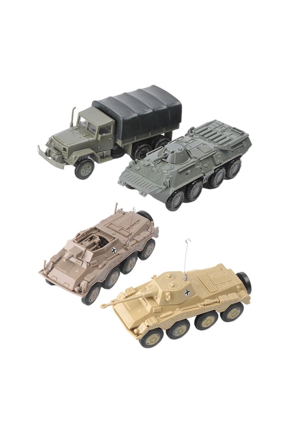 4Pcs Armoured Tank :72 Battle Assembly Model Toys