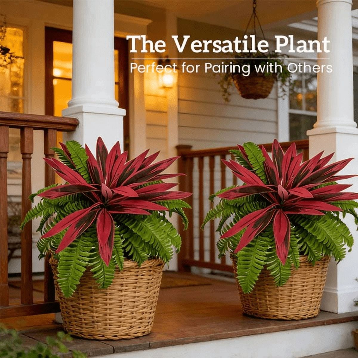 4Pcs Artificial Cordyline Fruticosa Logs Tropcial Plant 21.6in Fake Dracaena Tree for Indoor Outdoor Office Home Living Room Patio Greenery Porch Decor