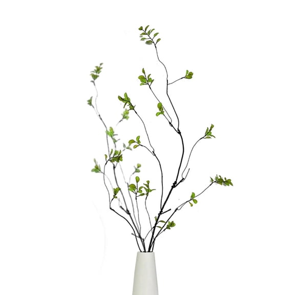 4Pcs Artificial Ficus Branches Faux Eucalyptus Stems, 35in/90cm Fake Greenery Stems Artificial Plants for Home Office Wedding Vase Filler Decoration