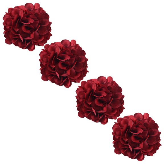 4Pcs Artificial Flower Curtain Tiebacks Rope Elegant Florals Window Drapery Holder Holdbacks Ties for Home Embellishment