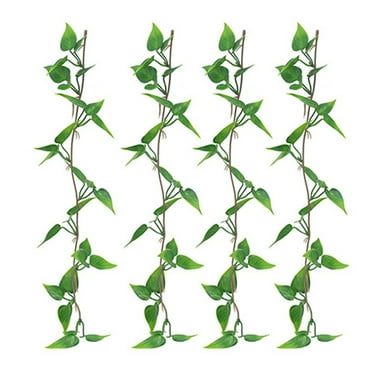4Pcs Artificial Green Vine Garland Realistic Home Wedding Garden Indoor Outdoor Wall Hanging Plastic Faux Climbing Greenery Drooping Ivy Decoration -4pcs