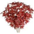 thumbnail image 1 of 4Pcs Artificial Maple Leaves Branches Fake Fall Leaves Stems Maple Leaves Shrubs Autumn Leaf Bushes Faux Silk Foliage for Home Kitchen Thanksgiving Table Centerpieces Festival Decor (Red), 1 of 5