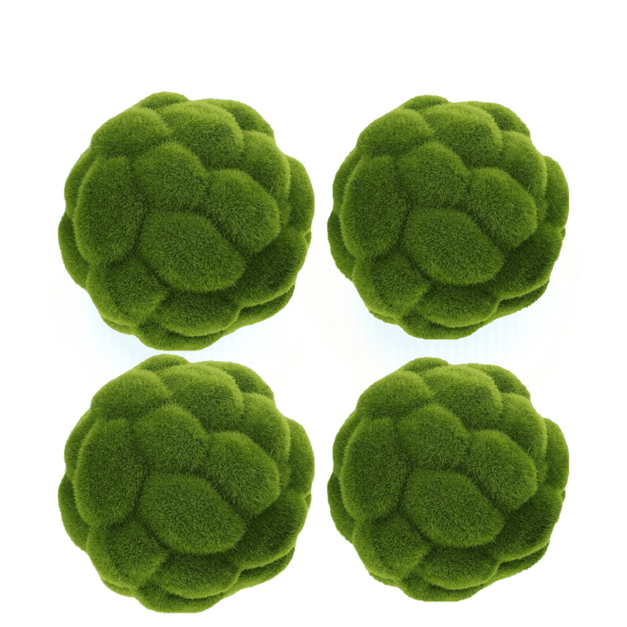 4Pcs Artificial Moss Balls, 4"&4.7" Fake Green Moss Balls Decorative for Bowl Filler, Greenery Faux Mossy Globes for Forest Core Home Centerpiece Vase Party Wedding Decors