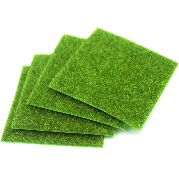 4Pcs Artificial Moss Simulation Fake Green Plants Grass for Party Patio Lawn Micro Landscape Decoration Flowers Grass DIY Crafts