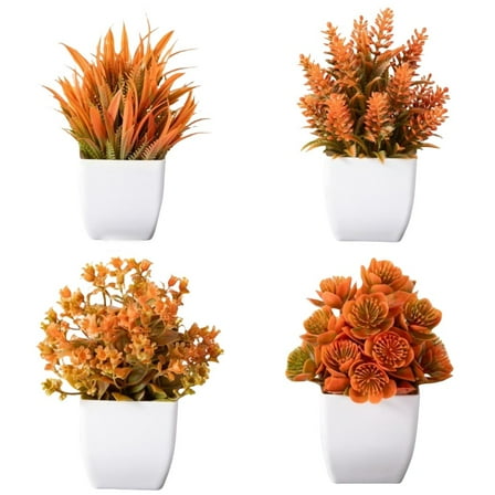 4Pcs Artificial Plants With Pot Artificial Plant, Small Lavender Plants Decor