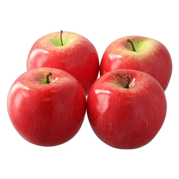 4Pcs Artificial Plastic-Apple Fruit Fake Display for Kitchen Home Foods Decor
