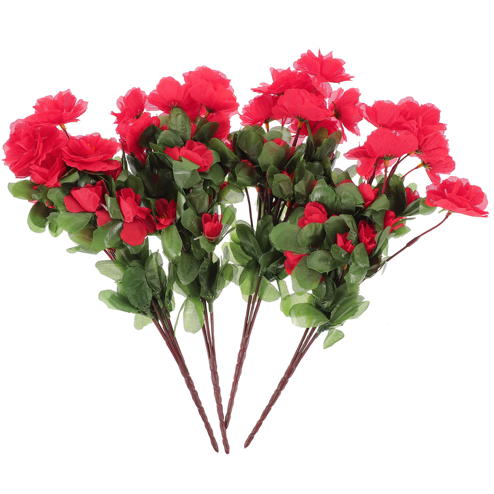 4Pcs Artificial Rhododendrons Flowers Fake Flower Decors Vase