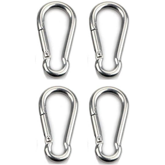 4Pcs Attachment Carabiner For Heavy Duty, Sports, Lock Dogs, Swing Hammock, 304 Stainless Steel, 6Mm Thickness