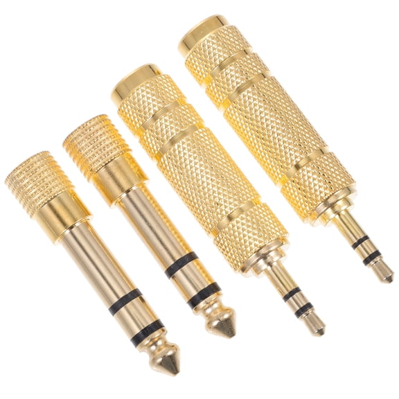 Milisten 4-Pack Microphone Connector Adapter 6.35mm to 3.5mm Copper Converter for Home and Studio Use