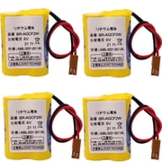 4Pcs BR-AGCF2W 6V 2200mAh PLC Battery Replacement Battery Fanuc System A98L-0031-0011#L with Brown Plug