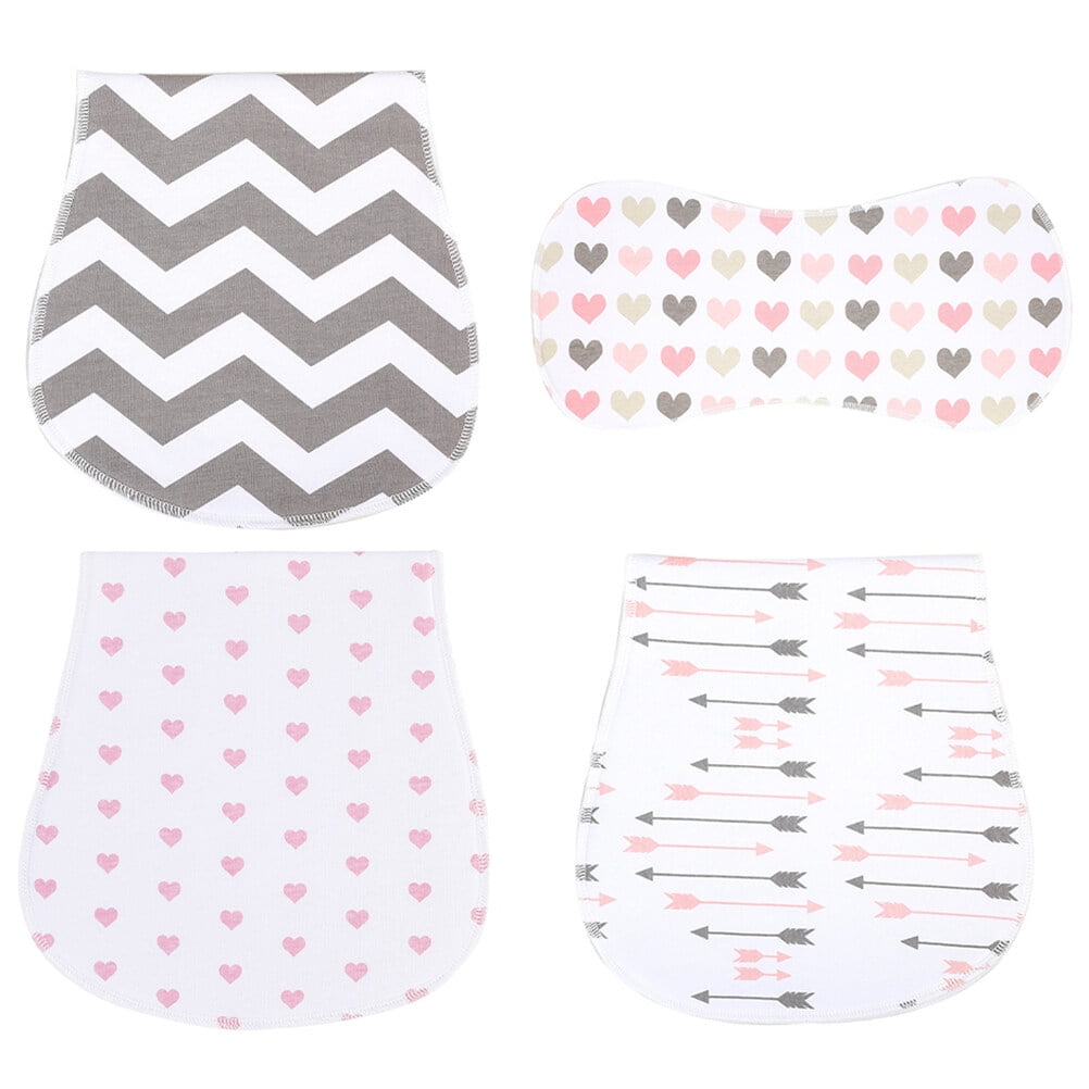 4Pcs Baby Infant Burp Cloths Bibs Newborn Cotton Bibs Towels Burping