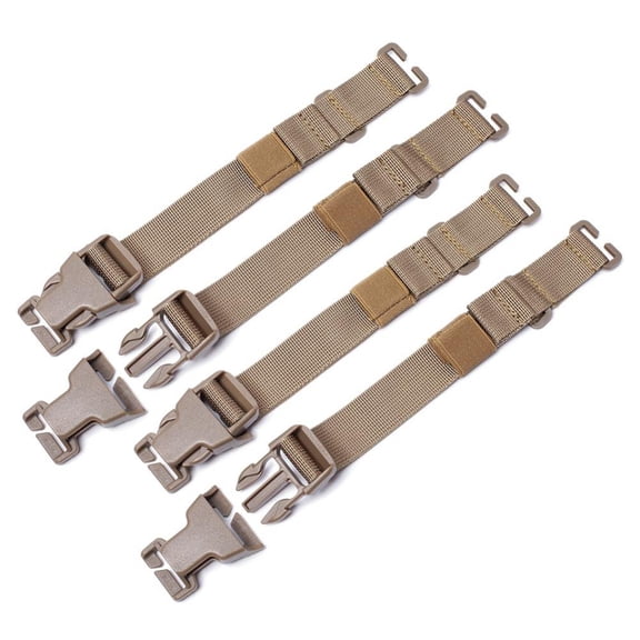 4Pcs Backpack Chest Strap Adjustable Backpack Sternum Strap Chest Belt with Buckle for Hiking and Jogging Khaki