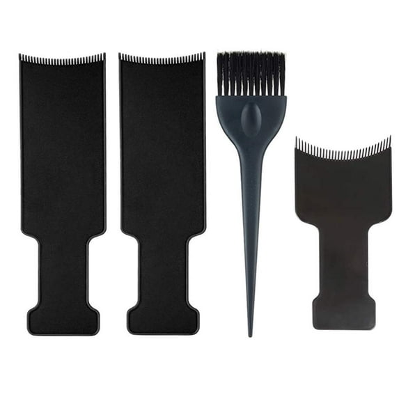 4Pcs Balayage Highlighting Board and Brush Kit Flat Top Paddle Board Comb Hair Highlighting Sectioning Comb Set Hair Coloring Brush for Hair Dye & Salon Uses