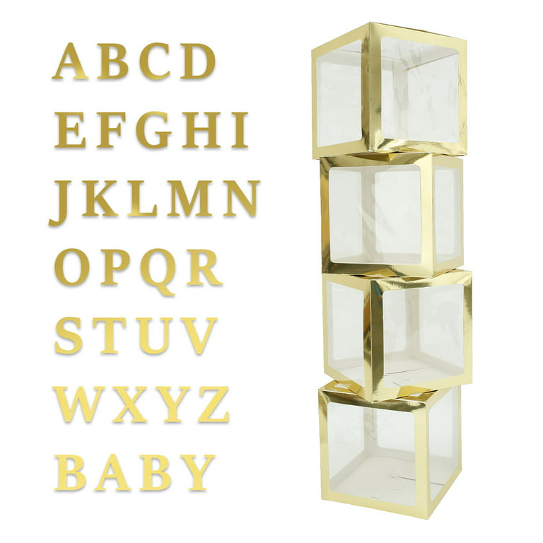  Baby Shower Decorations Baby Boxes with Letters, 4pcs