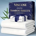 thumbnail image 1 of 4Pcs Bamboo Cooling Bedding Set, Extra Deep Pocket Breathable Sheets for Hot Sleepers, Pillowcases, Flat Sheet & Fitted Sheet, Perfect Family Gift, 1 of 8