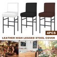 thumbnail image 1 of 4Pcs Bar Stool Covers Waterproof PU Bar Stool Chair Covers Washable Bar Chair Covers Protective Barstool Covers Stylish Chair Cover Easy to Install Bar Stool Slipcover for Home Bar, 1 of 11