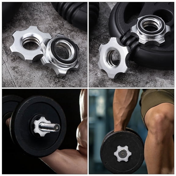 4Pcs Barbell Fixing Nuts White Anti Slip Cast Iron Collar for Home Gym Use
