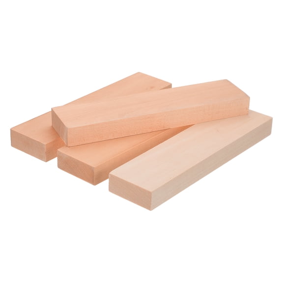 Uxcell 4Pcs Basswood Carving Block 0.8"x2"x8" Square Wooden Dowels Blocks Wood Pieces for DIY Arts Decoration