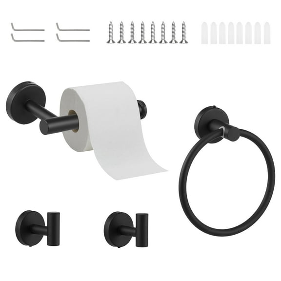 4Pcs Bathroom Accessories Set Bathroom Hardware Set Towel Bar, Towel Racks for Bathroom Toilet Paper Holder Wall Mounted