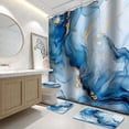 thumbnail image 1 of 4Pcs Bathroom Sets with Shower Curtain and Rugs, Marble Bathroom Shower Curtain Sets, Black White Gold Modern Art Bathroom Sets with Rugs and Accessories, 1 of 8