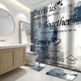 thumbnail image 1 of 4Pcs Bathroom Shower Curtain Sets with Rugs,Navy Blue and White Motivational Home Family Bathroom Sets with Shower Curtain and Rugs and Accessories, 1 of 7