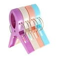 thumbnail image 1 of 4Pcs Beach Towel Clips,Heavy Duty Plastic Clothes Pins,Quilt Drying Clips,Windproof Clothes Clips,Keep Your Towel,Clothes,Blankets to Dry on Clothesline and Hanging Rack,Nordic Color,4.72x3.34", 1 of 6