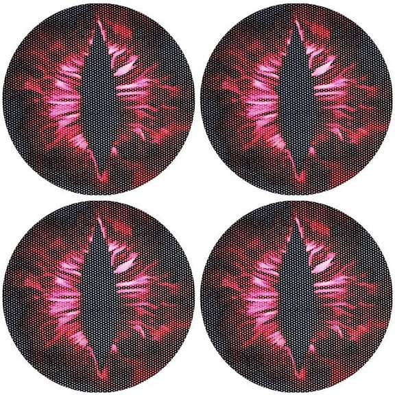 4Pcs Beast Eyes Headlight Decals Pair 3D Funny Round Stereo Red Eyes 7.87in/20cm Circular Car Body Window Bumper Decoration Stickers for Truck SUV Car Body FireBrick