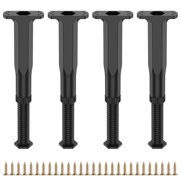 4Pcs Bed Frame Support Leg 7.8-15inch Adjustable Height Frame Center Slats Support Leg Hard Plastic Furniture Support Leg Replacement Sofa Support Leg for King and Queen Bed