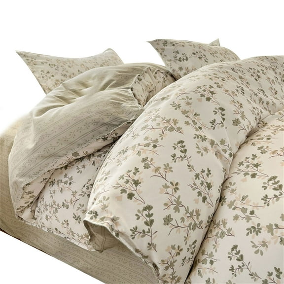 4Pcs Bed Sheet Collection Washed Cotton Materials Soft Brushed Finish Sturdy Bedding Set