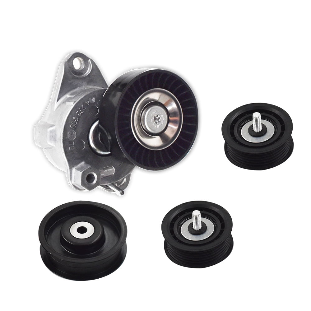 4Pcs Belt Tensioner with Pulley Idler Pulley Fit for Mercedes C300 C350