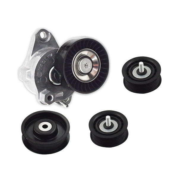 4Pcs Belt Tensioner and Pulley Assembly for 2722000070 Mercedes Fits select: 2009-2011 MERCEDES-BENZ E 350, 2008-2011 MERCEDES-BENZ C 300