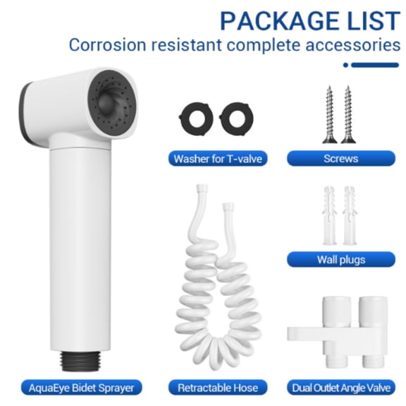 4Pcs Bidet Sprayer for Toilet  Handheld Sprayer Kit  Cloth Diaper Sprayer Set - Easy to Install - Stainless Steel