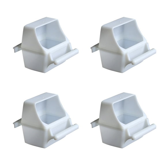 4Pcs Bird Feeder Bowls Parrot Cage Feeding Cups Water Food Coop Eating Trays Dishes Plates