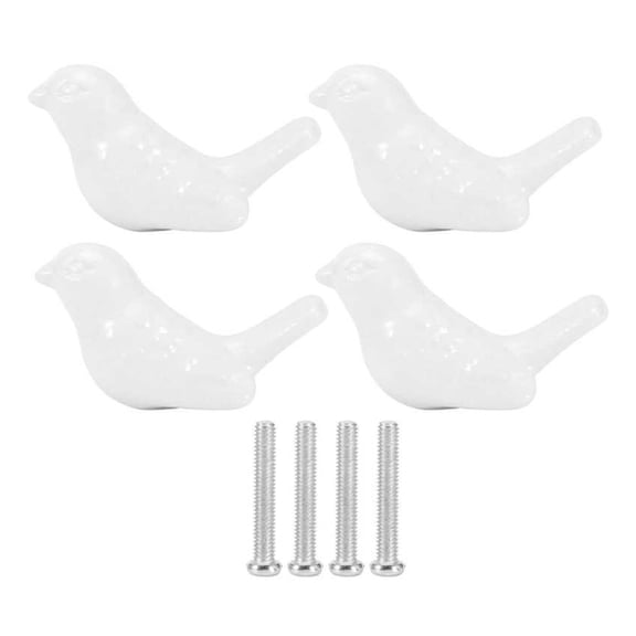 4Pcs Bird Shape Ceramic Knob DIY Door Drawer Cupboard Pull Handle Furniture Accessories